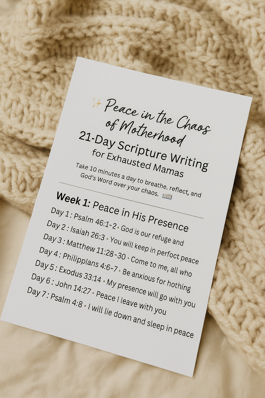 Peace in the Chaos Bundle – 21-Day Scripture Plan + Encouragement Mug